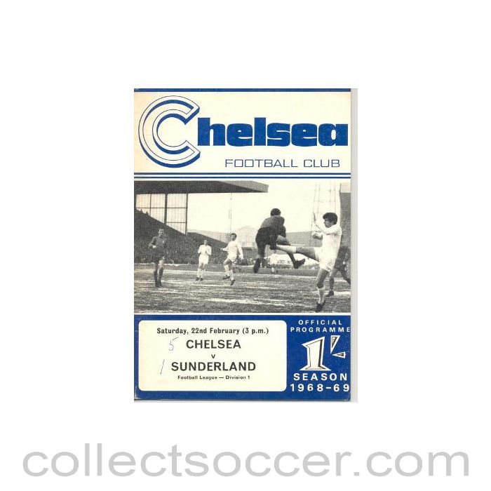 1969 - Chelsea v Sunderland official programme 22/02/1969