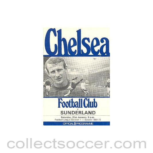 1970 - Chelsea v Sunderland official programme 31/01/1970 Football League