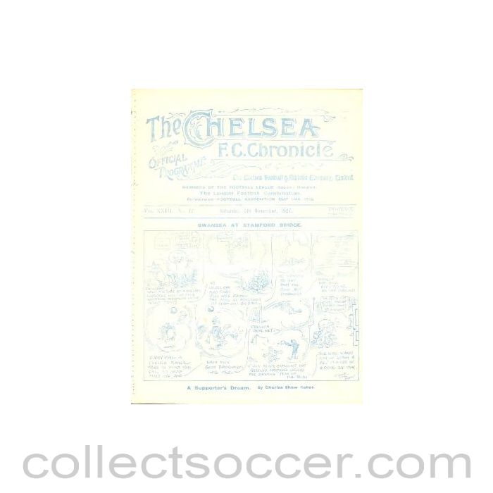 1927 - Chelsea v Swansea Town official programme 05/11/1927