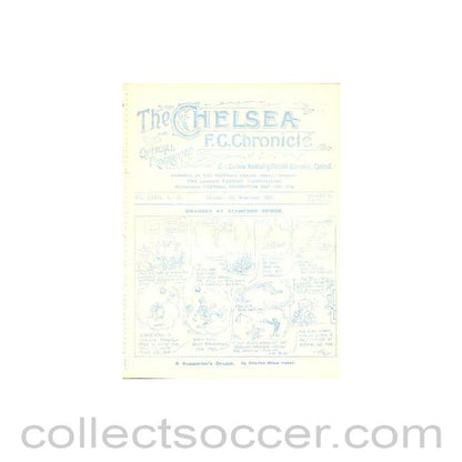 1927 - Chelsea v Swansea Town official programme 05/11/1927