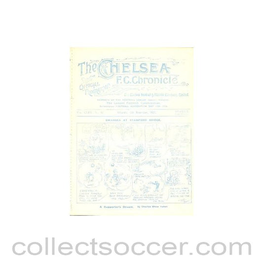 1927 - Chelsea v Swansea Town official programme 05/11/1927