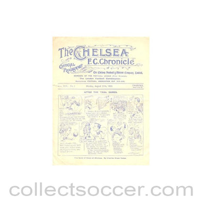 1923 - Chelsea v Tottenham Hotspur official programme 27/08/1923