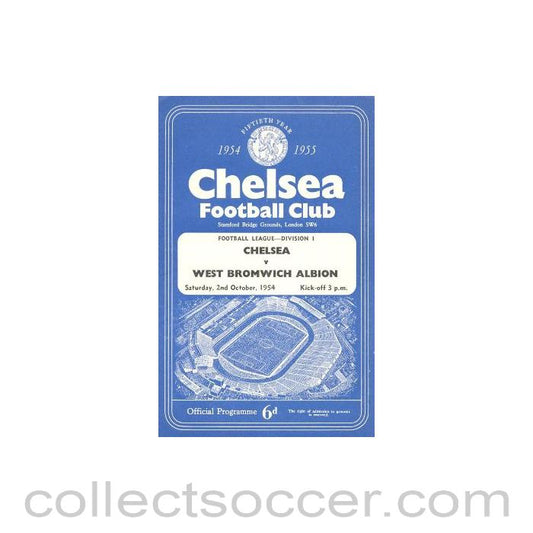 1954 - Chelsea v West Bromwich Albion official programme 02/10/1954 Football League