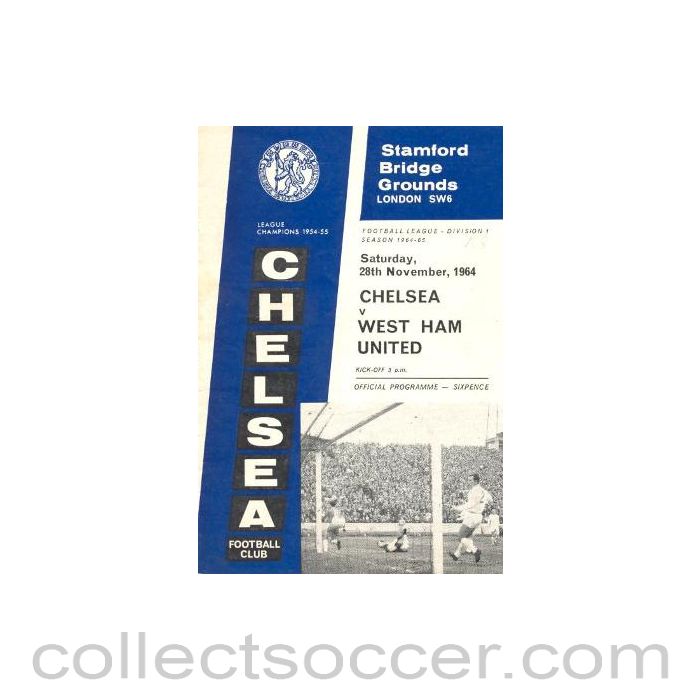 1964 - Chelsea v West Ham United official programme 28/11/1964