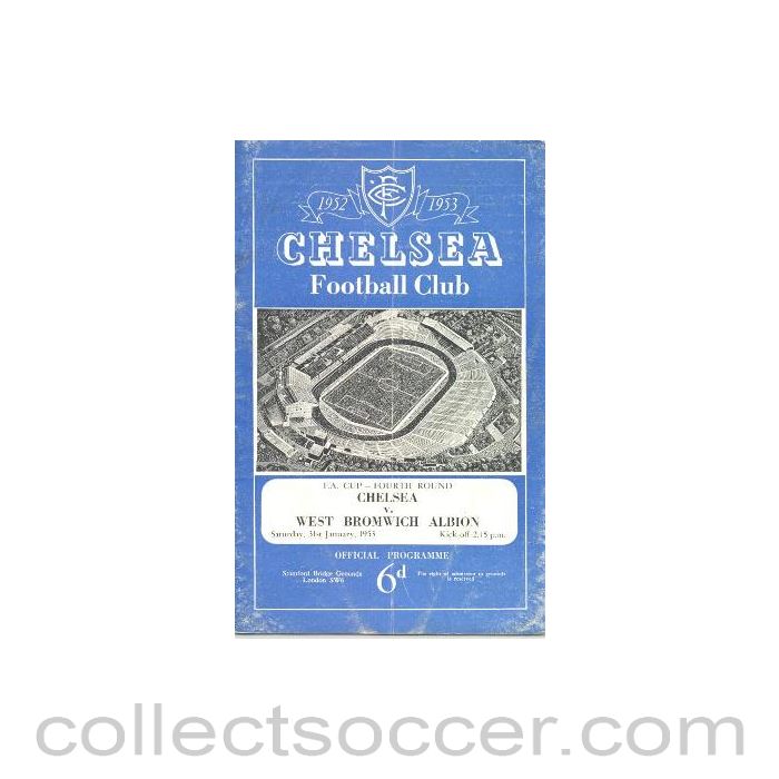 1953 - Chelsea v West Bromwich Albion official programme 31/01/1953