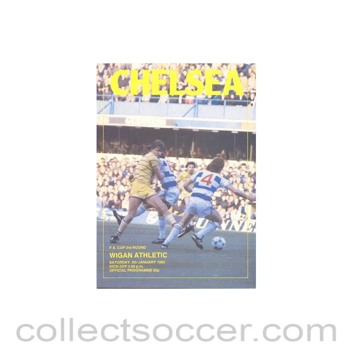 1985 - Chelsea v Wigan Athletic official programme 05/01/1985,