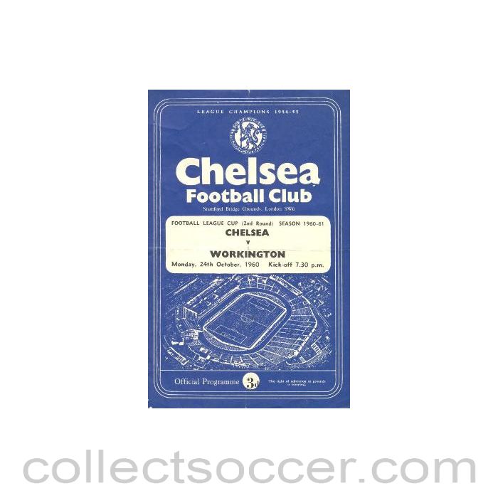 1960 - Chelsea v Workington official programme 24/10/1960