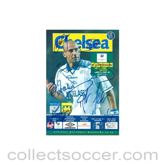 1998 - Chelsea v Copenhagen official programme 22/10/1998 European Cup Winners Cup signed by all 11 players, incl. Gianfranco Zola
