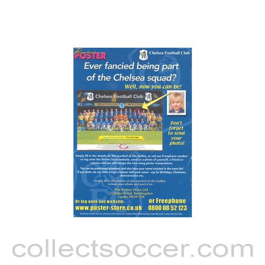 Chelsea leaflet & order form for a personalised poster