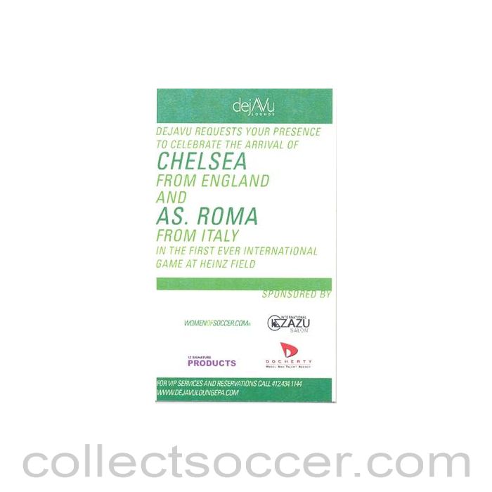 To celebrate the arrival of Chelsea and Roma at Heinz Field stadium USA small flyer