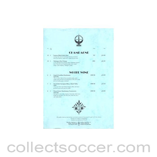 Chelsea Village Hotels wine list