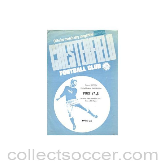 1973 - Chesterfield v Port Vale official programme 29/09/1973 Football League