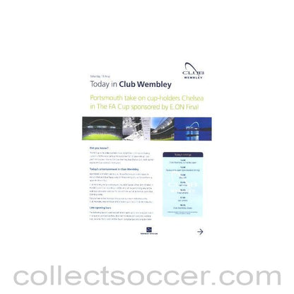 2010 F.A. Cup Final Chelsea v Portsmouth 15/05/2010 Club Wembley Official Welcome Letter for VIPs