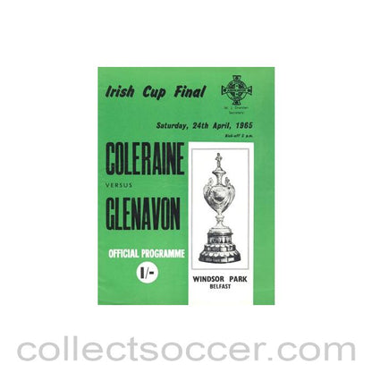 1965 - Coleraine v Glenavon official programme 24/04/1965 Irish Cup Final