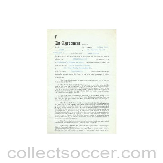 1963 - Contract For Hire of a Player between Birmingham City F.C. and Colin Charles Withers of 01/08/1963