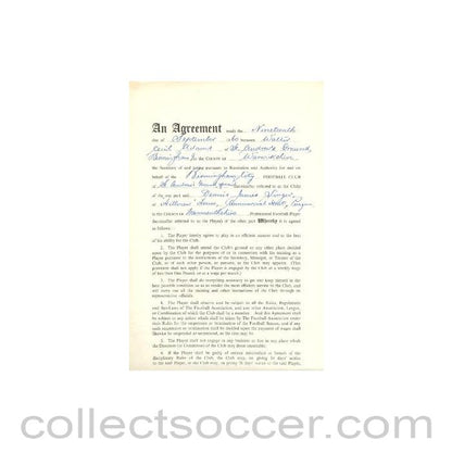 1960 - Contract For Hire of a Player between Birmingham City F.C. and Dennis James Singer of 19/09/1960
