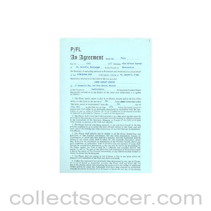 1973 - Contract For Hire of a Player between Birmingham City F.C. and James Lindley Jenkins of 01/07/1973