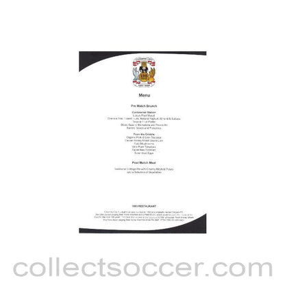 2009 - Coventry City v Chelsea menu 07/03/2009