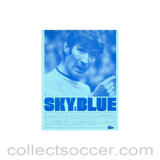 1971 - Coventry City v Liverpool official programme 13/03/1971 Football League