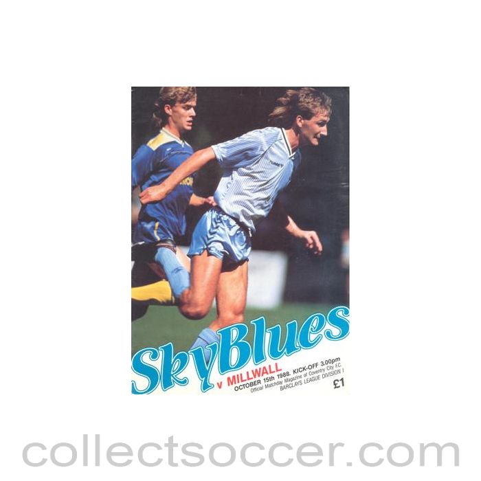 1988 - Coventry City v Millwall official programme 15/10/1988 Football League
