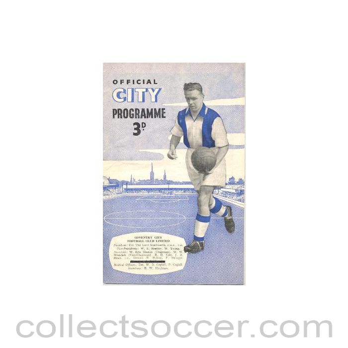1954 - Coventry City v Southampton official programme 25/12/1954