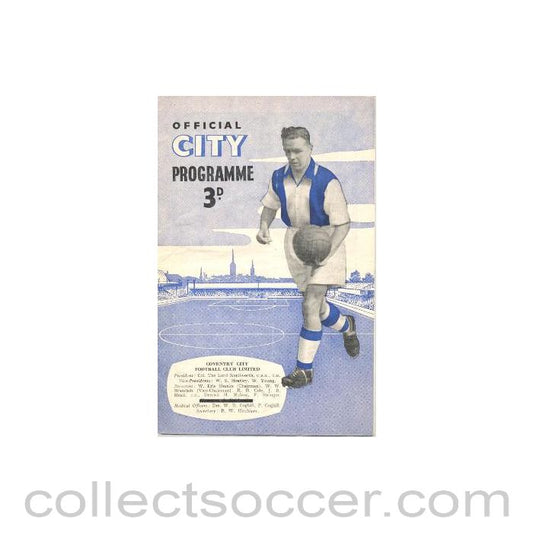 1954 - Coventry City v Southampton official programme 25/12/1954
