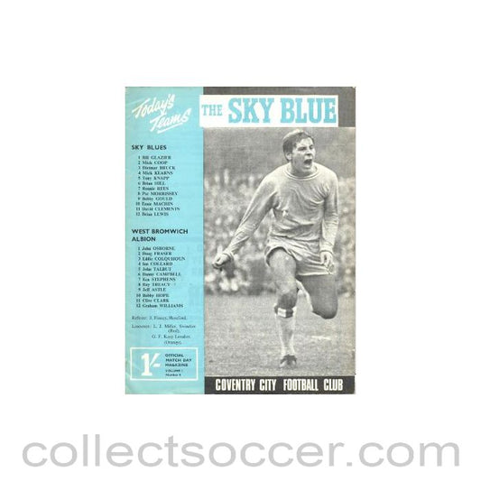 1967 - Coventry City v West Bromwich Albion official programme 23/09/1967 Football League