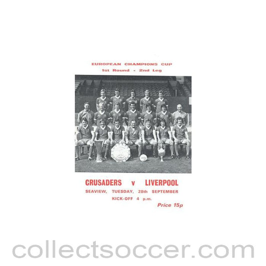 Crusaders v Liverpool football programme
