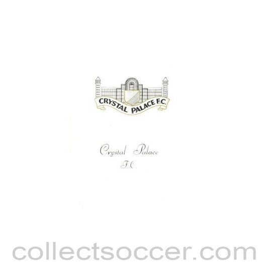 1965 - Crystal Palace v Norwich City official programme 06/11/1965