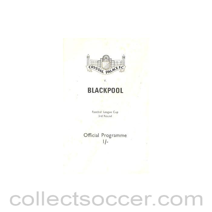 1969 - Crystal Palace v Blackpool official programme 24/09/1969