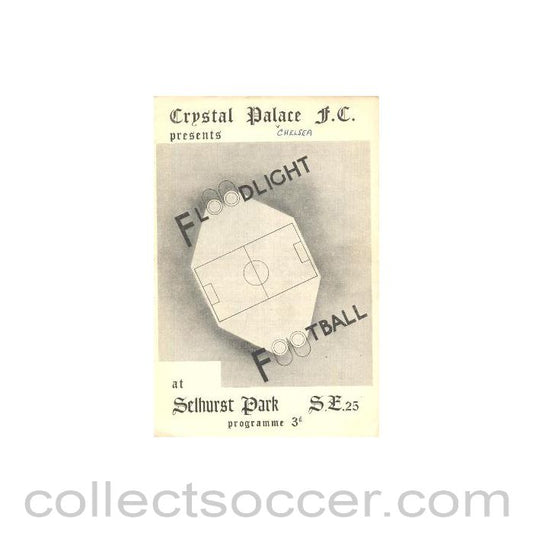 1953 - Crystal Palace vChelsea friendly match official programme 28/09/1953 Very Rare!