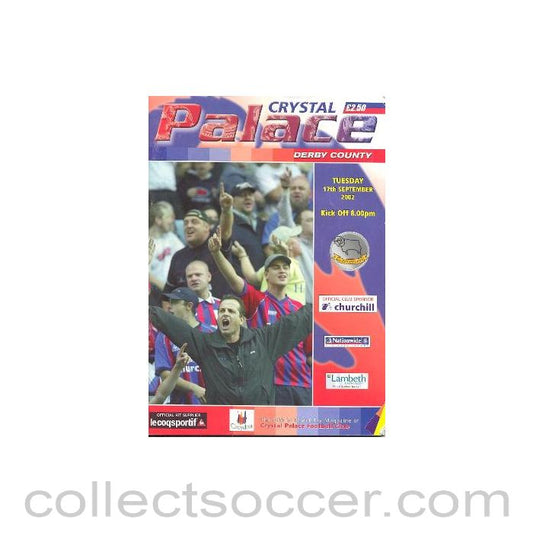 2002 - Crystal Palace v Derby County official programme 17/09/2002