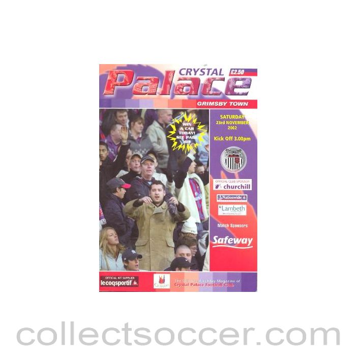 2002 - Crystal Palace v Grimsby Town official programme 23/11/2002