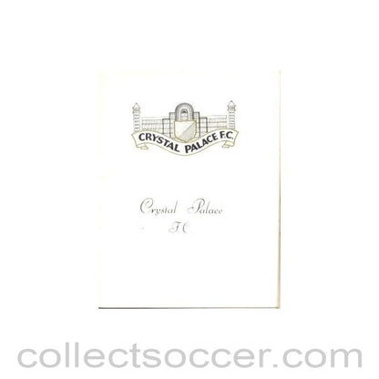 1962 - Crystal Palace v Halifax Town official programme 18/08/1962