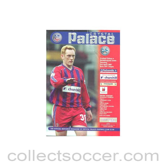 2001 - Crystal Palace v Huddersfield Town official programme 03/04/2001