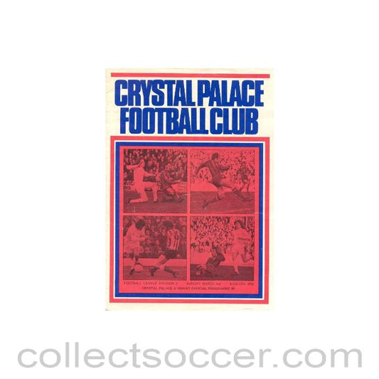 1974 - Crystal Palace v Leyton Orient official programme 03/03/1974