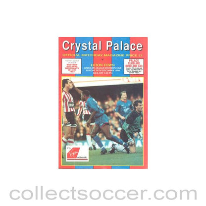 1990 - Crystal Palace v Luton Town official programme 16/12/1990 Football League