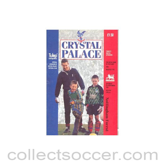 1992 - Crystal Palace v Nottingham Forest official programme 21/11/1992