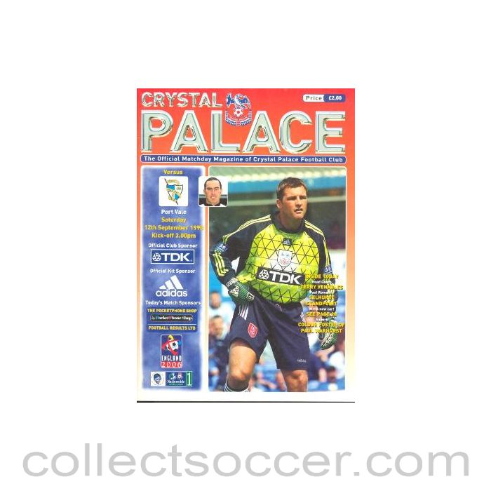 1998 - Crystal Palace v Port Vale official programme 12/09/1998