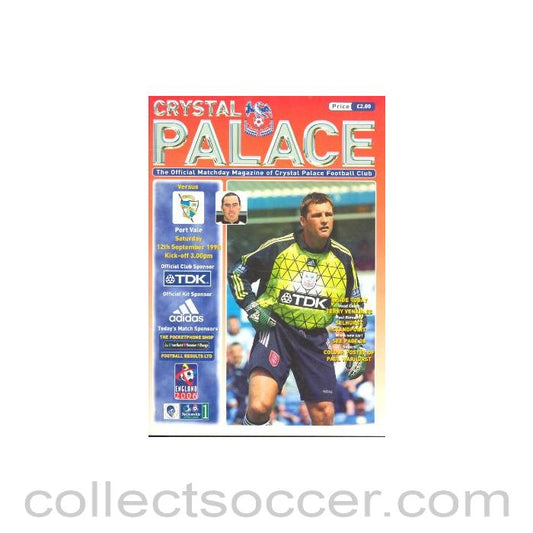 1998 - Crystal Palace v Port Vale official programme 12/09/1998