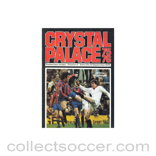 1975 - Crystal Palace v Rotherham United official programme 13/09/1975