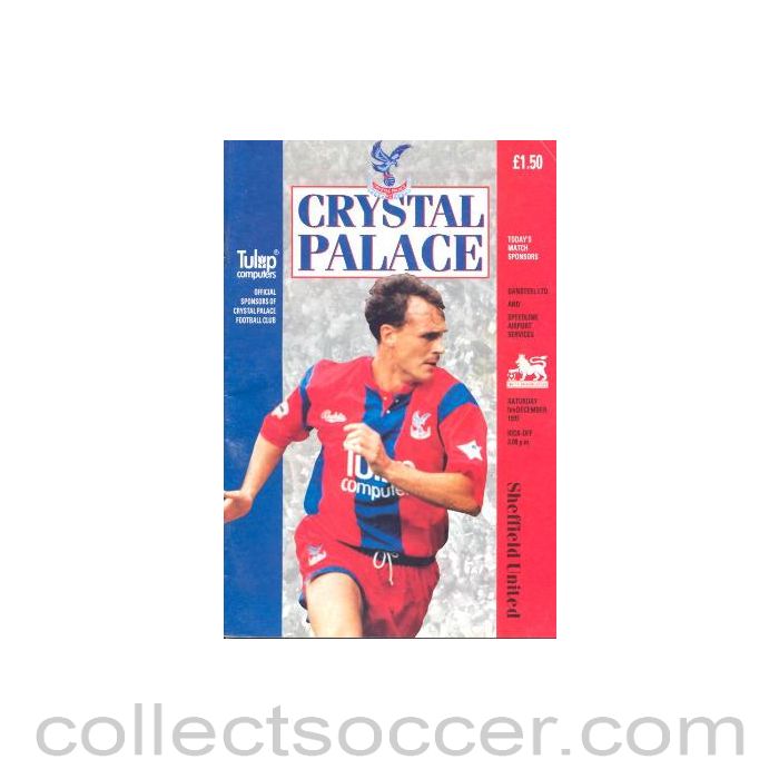 1992 - Crystal Palace v Sheffield United official programme 05/12/1992