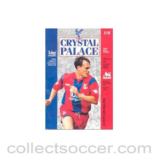 1992 - Crystal Palace v Sheffield United official programme 05/12/1992