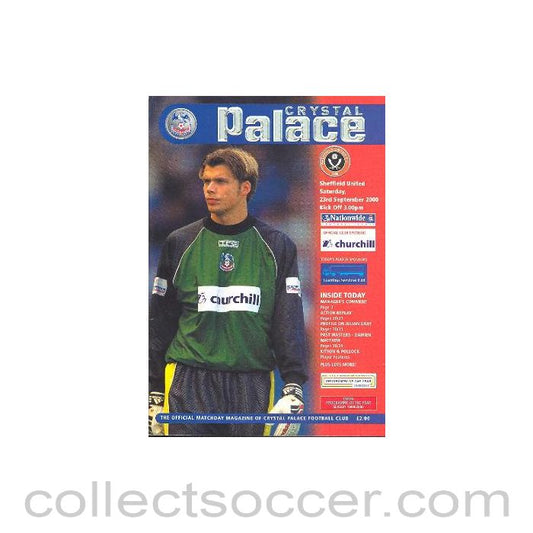 2000 - Crystal Palace v Sheffield United official programme 23/09/2000