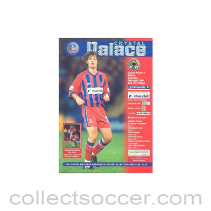2001 - Crystal Palace v Wolverhampton official programme 28/04/2001