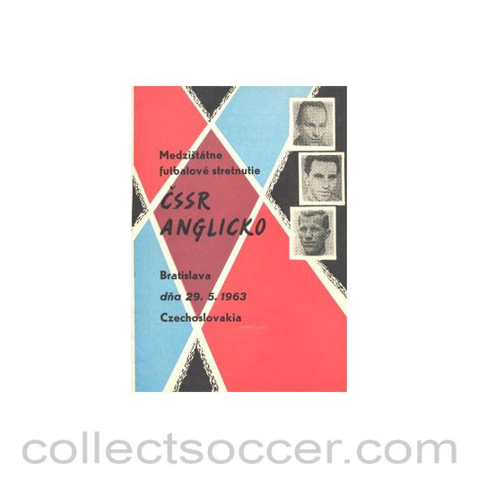 1963 Czechoslovakia v England official programme 29/05/1963