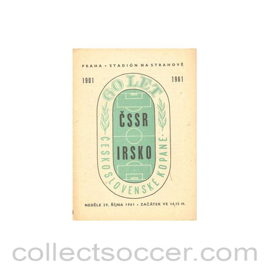 1961 - Czechoslovakia v Ireland official programme 29/10/1961