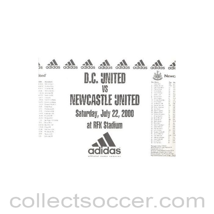 2000 - D.C. United v Newcastle United official programme 22/07/2000