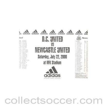 2000 - D.C. United v Newcastle United official programme 22/07/2000