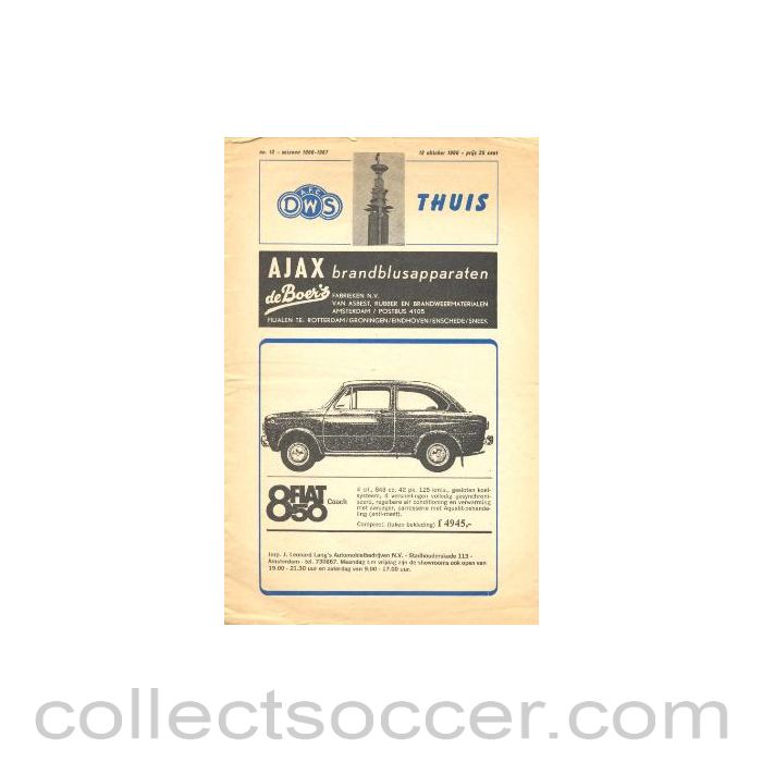 1966 - Ajax v Leeds United official programme 18/10/1966